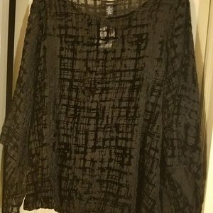 Tops Blk Sheer/Velvet